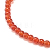 Mini Natural Red Agate Beaded Stretch Bracelets BJEW-JB07669-05-4