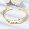 Brass Double Line Textured Cuff Bangles for Women KK-CBACA61-03G-1