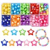 300Pcs 10 Colors Star Acrylic Beads TACR-YW0001-93-1