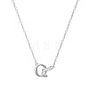 304 Stainless Steel Crystal Rhinestone Initial Pendant Necklaces FS-WGCEFCC-17-1