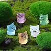 Olycraft 30Pcs 5 Colors Luminous Resin Cute Little Cat Ornaments RESI-SZ0003-43-5