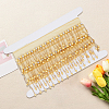 Polyester & Glass Rhinestone & Imitation Pearl Beaded Tassel Ribbon DIY-CY0003-68A-7