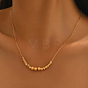 Brass Matte Round Graduated Beaded Necklaces for Women WB0357-3