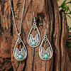Bohemian Style Zinc Alloy & Synthetic Turquoise Pendant Necklaces & Dangle Earrings Sets WG40DB6-10-1