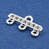 Rack Plating Brass Micro Pave Clear Cubic Zirconia Rectangle Chandelier Component Links KKB-L215-037S-2