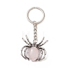 Spider Natural Rose Quartz Pendant Keychain KEYC-C015-01G-2