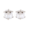 Brass Clear Cubic Zirconia Beads KK-B186-21B-P-1