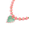 Alloy Enamel Leaf Pendant Resin Nuggets Beaded Necklaces for Women WG16F8F-01-3