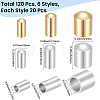 120Pcs 6 Styles Brass Cord Ends KK-CN0003-45-2