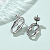 6 Pairs 304 Stainless Steel Stud Earrings EJEW-C180-01P-3