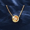 Brass Pave Cubic Zirconia Birth Stone Constellation Pendant Cable Chain Necklaces NJEW-D334-01G-04-2