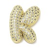 Rack Plating Brass Micro Pave Clear Cubic Zirconia Pendants KK-R163-05K-G-1