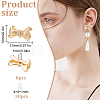 8Pcs Brass Micro Pave Clear Cubic Zirconia Bowknot Stud Earring Findings KK-BC0011-03-2