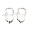 Flat Round Brass Enamel Lobster Claw Clasps KK-Z147-02P-B-2