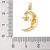 Moon Theme Rack Plating Brass Micro Pave Cubic Zirconia Pendants KK-Z071-52G-09-3