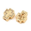 Brass Micro Pave Clear Cubic Zirconia Beads CU-CBA1F4D-01G-2