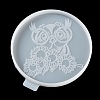 Flat Round with Owl & Flower DIY Cup Mat Silicone Molds SIL-F007-06C-3