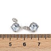 Flat Round Brass Glass Charms KK-L240-06P-02-3