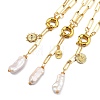 Natural Baroque Pearl Keshi Pearl Lariat Necklaces NJEW-JN03042-1