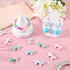 48Pcs 8 Colors Printed Opaque Acrylic Beads MACR-SC0002-64-4