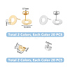 Unicraftale 40Pcs 2 Color 304 Stainless Steel Stud Earring Findings STAS-UN0055-59-3