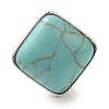 Synthetic Turquoise Adjustable Rings RJEW-H240-01S-23-3