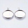 304 Stainless Steel Pendant Cabochon Settings STAS-I097-059-20MM-1