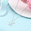 Ocean 304 Stainless Steel Starfish & Natural Pearl Pendant Necklaces for Women NJEW-JN06090-1
