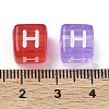 Spray Painted Transparent Acrylic Beads MACR-K365-07H-3
