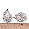 Natural Shell Polymer Clay Rhinestone Pendants KK-F868-20P-01-3