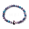 Synthetic Ocean White Jade Beads Stretch Bracelets for Women Men BJEW-JB11300-01-2