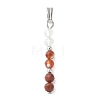 Faceted Round Natural Mixed Gemstone Beaded Pendants PALLOY-JF03529-2
