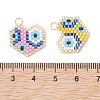 Glass Seed Beaded Pendants PALLOY-MZ01281-4