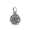 925 Sterling Silver Flower Charms with Jump Rings and 925 Stamp STER-M021-02AS-02-1