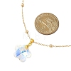 Clear AB Glass Faceted Pendant Brass Round Ball Cable Chain Necklaces for Women NJEW-JN05640-01-3