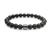 Natural Obsidian Round Beaded Stretch Bracelets for Men Women FS-WG77712-09-1