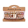 Bohemian Resin & Alloy & Glass Beads & Shell & Plastic Pearls Beaded Stretch Bracelets BJEW-Z169-01F-2