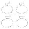 4Pcs 2 Styles 304 Stainless Steel Star & Rhombus Link Chain Bracelet Making AJEW-TADJ00008-1