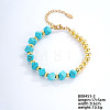 Fashionable Korean Style Brass Synthetic Turquoise Bracelets LH9898-2-1