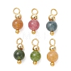 Dyed Natural Green Jade Imitation Tourmaline Charms PALLOY-JF05596-1