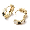 Star Real 18K Gold Plated Brass Hoop Earrings EJEW-L268-013G-01-2