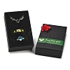 Kraft Paper Gift Boxes with Faux Rose Flower Outside for Jewelry Set CON-Z011-01B-02-4