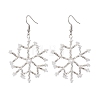 Glass Snowflake Dangle Earrings EJEW-MZ00253-3