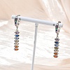 Brass Pave Cubic Zirconia Hoop Dangle Earrings KK-CBAD9DF-02P-A-4