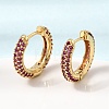 Brass Micro Pave Cubic Zirconia Hoop Earrings KK-CBA8324-24G-02-3