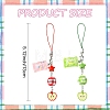 2Pcs Acrylic & Wood & Alloy & Resin Mobile Straps HJEW-YW00339-01-3