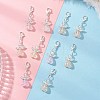 Transparent Acrylic Heart Angel Pendant Decorations HJEW-JM04525-1