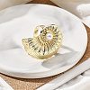 Conch Alloy Adjustable Rings for Women RJEW-B108-03KCG-3