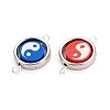 Polymer Clay Beads with CCB Plastic Frame Connector Charms CLAY-T022-35M-01-2