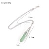 Natural Green Aventurine Six-Sided Prism Healing Dowsing Pendulum Pendant Iron Cable Chain Necklaces for Divination HM5691-6-1
